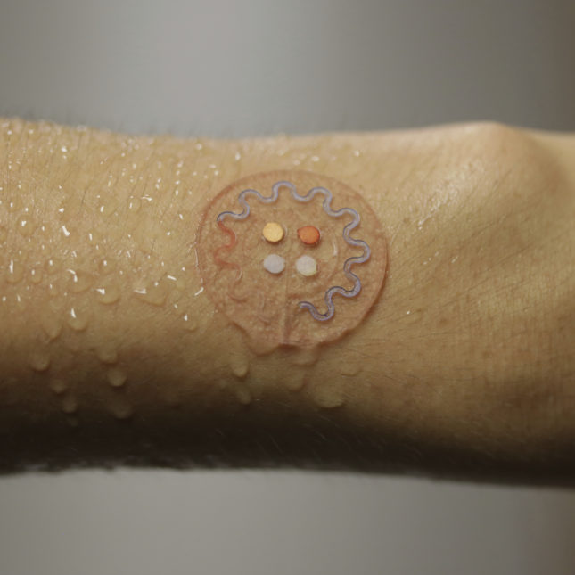 Wearable patch monitors lactate, glucose, and pH in sweat