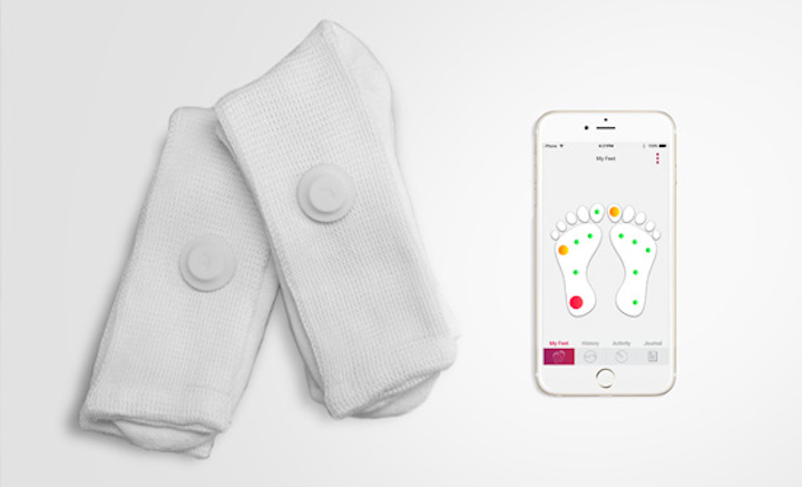 Sensor sock detects diabetic inflammation, sends alerts