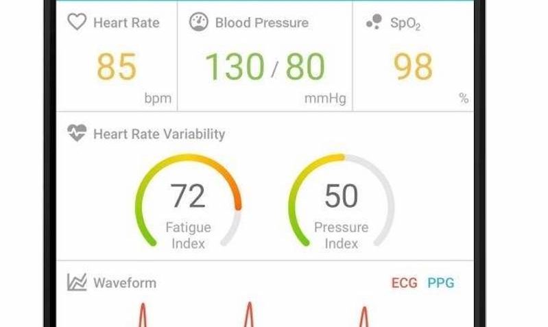 Single phone sensor tracks heart rate, HR variability, BP, oxygen saturation, ECG, PPG